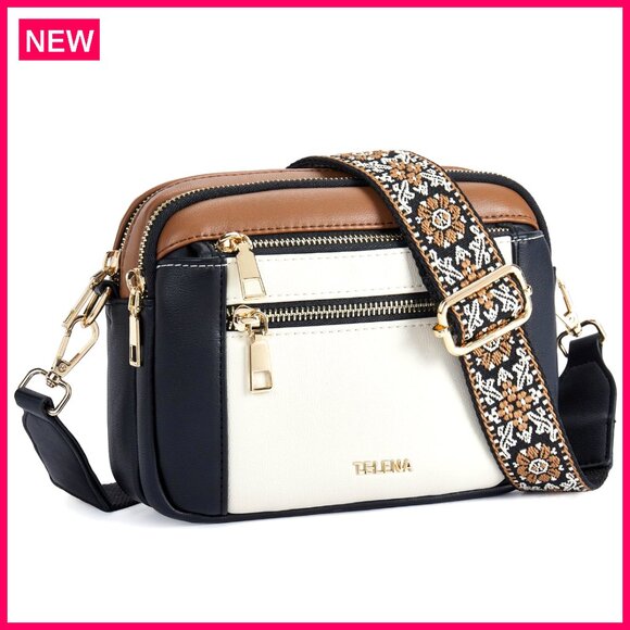 Handbags - Small Vegan Leather Crossbody Bag Adjustable Strap Daily Use Lightweight